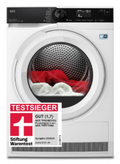 AEG heat pump dryer 8 kg, Stiftung Warentest test winner, Series 9000 AbsoluteCarePlus - down drying, 3D scan residual moisture determination, C, crease protection, drum light, TR9AMZ2024