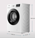HEINRICHS washing machine with steam function, 9kg, 15 programs, 1400 rpm, Aqua-Stop, LED display, including timer, with child lock, durable & efficient inverter motor, energy class A, white