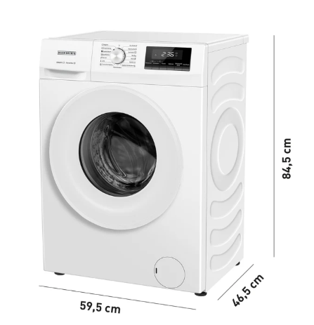Heinrich's washing machine, 7kg, 15 programs, 1400 rpm, Aqua-Stop, LED display, including timer, with child lock, durable inverter motor, energy efficiency class A, white