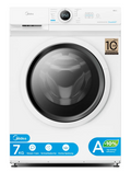 Midea MF10EW70BA10 Washing Machine / 7kg / 1400 rpm / Energy Efficiency Class A-10% / Inverter Quattro Motor / Steam Function / Large Drum / Reload Function / Child Lock / AquaStop, White